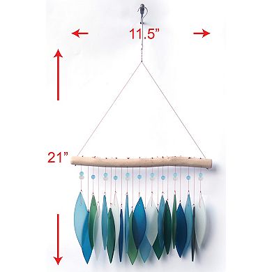 Featherline Sea Glass Wind Chime - 11.5"
