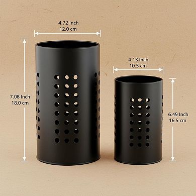 Stainless Steel Kitchen Utensils Holder Set 2 Pack Farmhouse Organizer