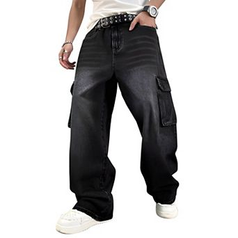 Loose Fit Mens Cargo Baggy Jeans