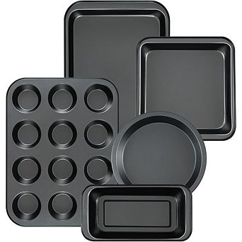 5 pc Nonstick Bakeware Set, Cake, Muffin, Loaf & Roast Pans