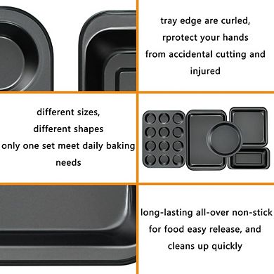 5-Piece Nonstick Bakeware Set, Cake, Muffin, Loaf & Roast Pans