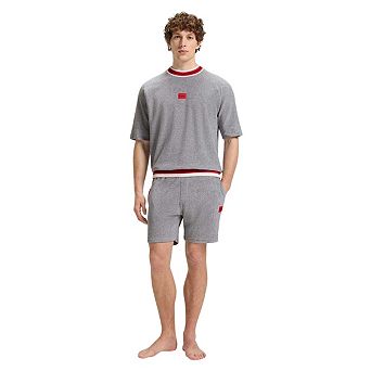 Hugo Boss Mens Contrast Trim Relaxed Fit Short-Sleeved Sweatshirt