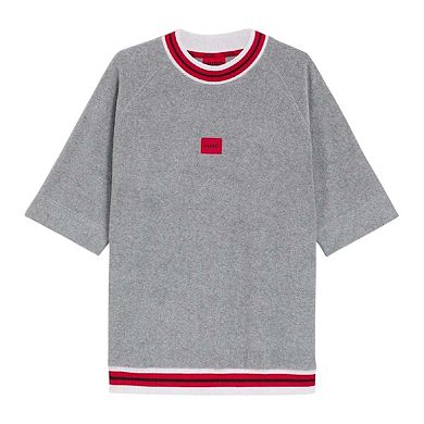 Hugo Boss Mens Contrast Trim Relaxed Fit Short-Sleeved Sweatshirt