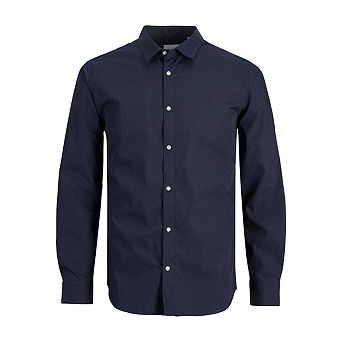 Jack And Jones Mens Joe Poplin Slim Long-Sleeved Formal Shirt