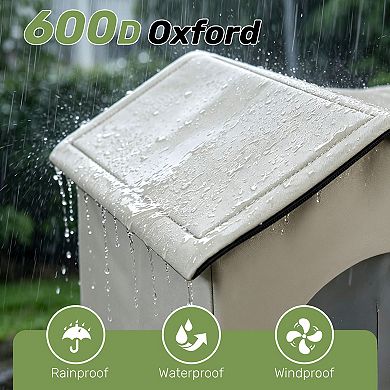 Foldable Outdoor & Indoor Cat Cooling House with Cooling Mat, Grey, Small