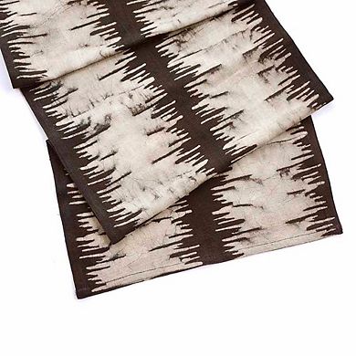 Neutral Block Print Table Runner
