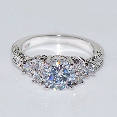 Exquisite Luxury Inlay Shiny Zirconia Engagement Ring