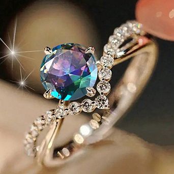 Fashion 4 Claws Cubic Zirconia Rings Female Proposal Finger Jewelry