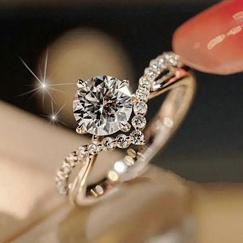 Fashion 4 Claws Cubic Zirconia Rings Female Proposal Finger Jewelry