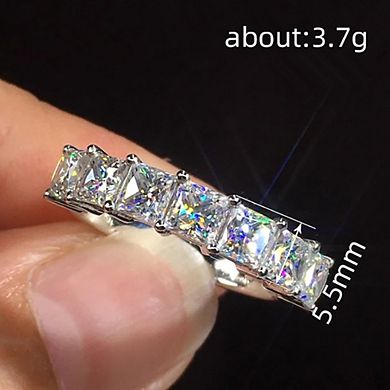 Fashion Princess Square Crystal Cubic Zirconia Ring