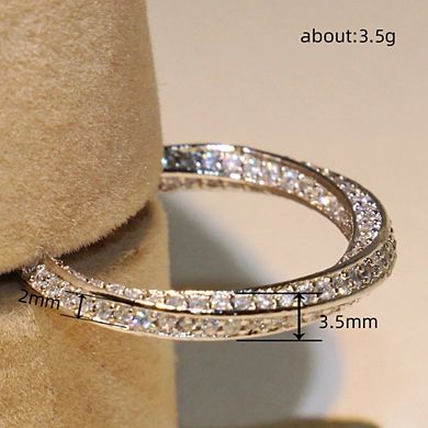 Exquisite Full Paved Zirconia Eternity Band Ring