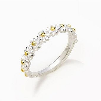 Little Daisy Flower Ring I Think About You Every Daisy Ring Wedding Band Ring