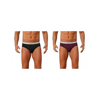 2 Packs Men's Contrast Color Stretch Elastic Waistband Breathable Underwear Briefs