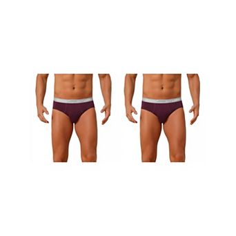 2 Packs Men's Contrast Color Stretch Elastic Waistband Breathable Underwear Briefs