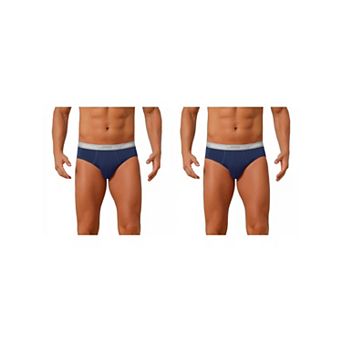 2 Packs Men's Contrast Color Stretch Elastic Waistband Breathable Underwear Briefs