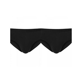 2 Packs Men's Elastic Waist Solid Color Stretch Breathable Lightweight Underwear Briefs