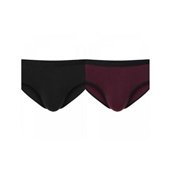 2 Packs Men's Elastic Waist Solid Color Stretch Breathable Lightweight Underwear Briefs