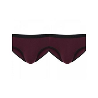2 Packs Men's Elastic Waist Solid Color Stretch Breathable Lightweight Underwear Briefs