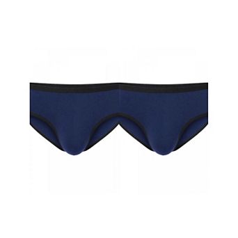 2 Packs Men's Elastic Waist Solid Color Stretch Breathable Lightweight Underwear Briefs