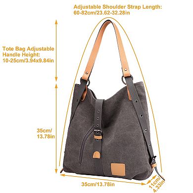 Women’s Canvas Tote Backpack Convertible Shoulder Bag