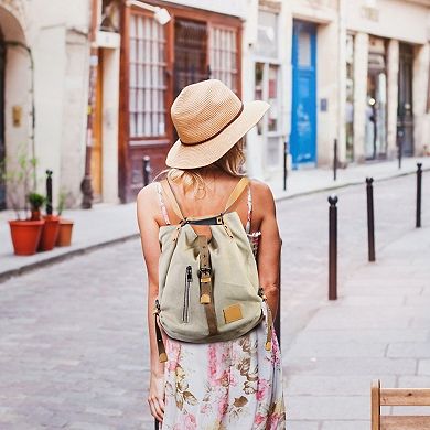Women’s Canvas Tote Backpack Convertible Shoulder Bag
