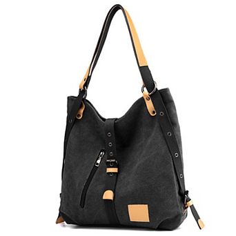 Women’s Canvas Tote Backpack Convertible Shoulder Bag