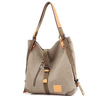 Women’s Canvas Tote Backpack Convertible Shoulder Bag