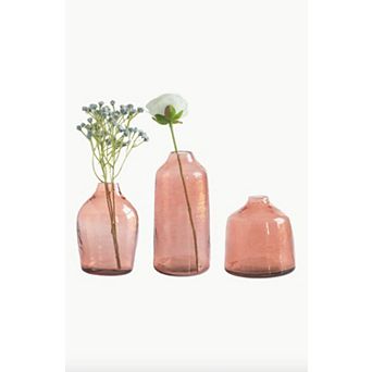 Hammered Glass Bud Vases - Set of 3