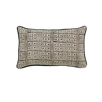 Lumbar Pillow Cover Block Print Linen