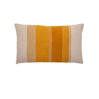 Lumbar Pillow Cover Stripe Print Linen