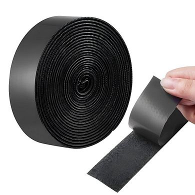 15 ft x 1.5 in Hook and Loop Tape Nylon Self Adhesive Strips Roll Black