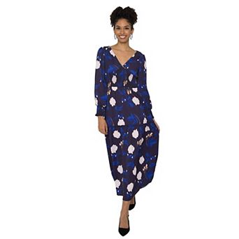 Women's Smocked Waist Long Sleeve Maxi Dress