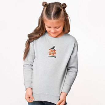 Embroidered Broom Trick or Treat - Youth Graphic Sweatshirt