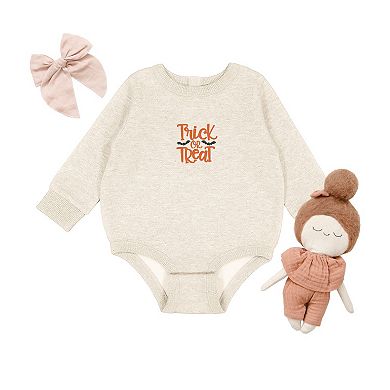 Embroidered Bats Trick or Treat - Infant Fleece BodySuit