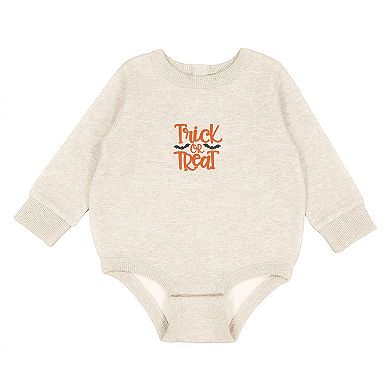 Embroidered Bats Trick or Treat - Infant Fleece BodySuit