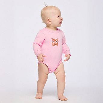 Embroidered Bats Trick or Treat - Infant Fleece BodySuit