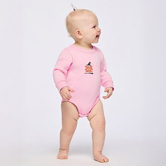 Embroidered Broom Trick or Treat - Infant Fleece BodySuit