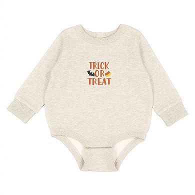 Embroidered Candy Corn Trick or Treat - Infant Fleece BodySuit
