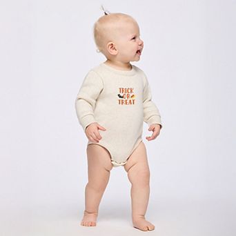 Embroidered Candy Corn Trick or Treat - Infant Fleece BodySuit