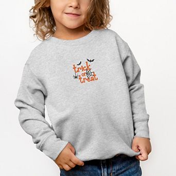 Embroidered Spiderweb Trick or Treat - Toddler Graphic Sweatshirt