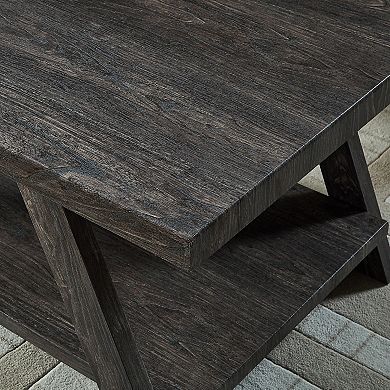 Athens Contemporary Wood Shelf End Table