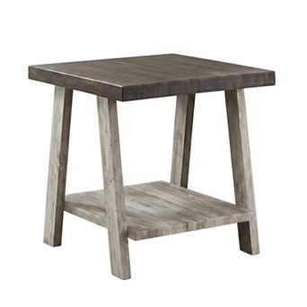 Athens Contemporary Wood Shelf End Table