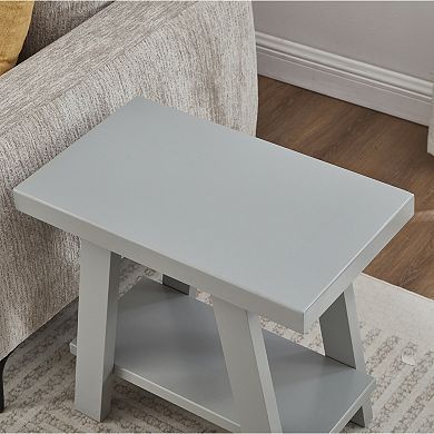 Athens Contemporary Wood Shelf Side Table