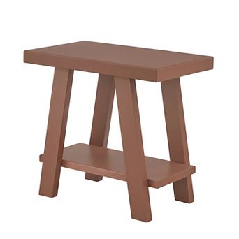 Athens Contemporary Wood Shelf Side Table