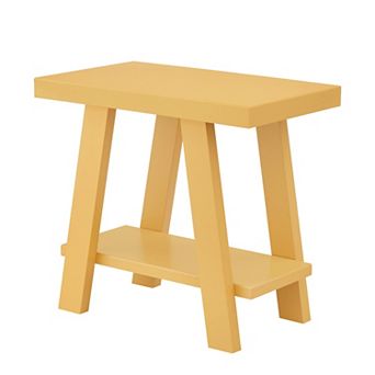 Athens Contemporary Wood Shelf Side Table