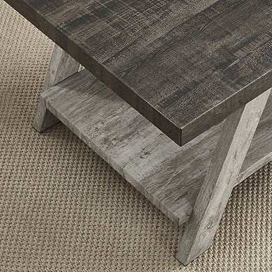 Ethens Contemporary Wood Shelf Side Table