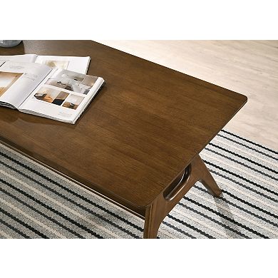 Arona Mid-Century Modern Wood Coffee Table with Shelf
