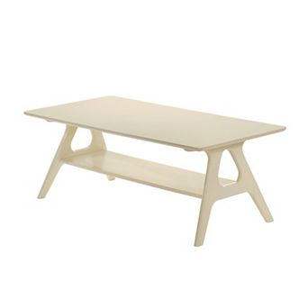 Arona Mid-Century Modern Wood Coffee Table with Shelf