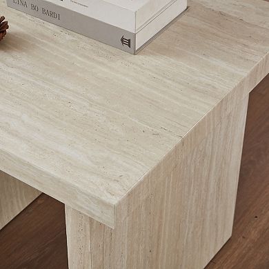 Cavira Modern Faux Marble Living Room End Table