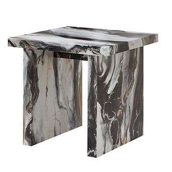 Cavira Modern Faux Marble Living Room End Table